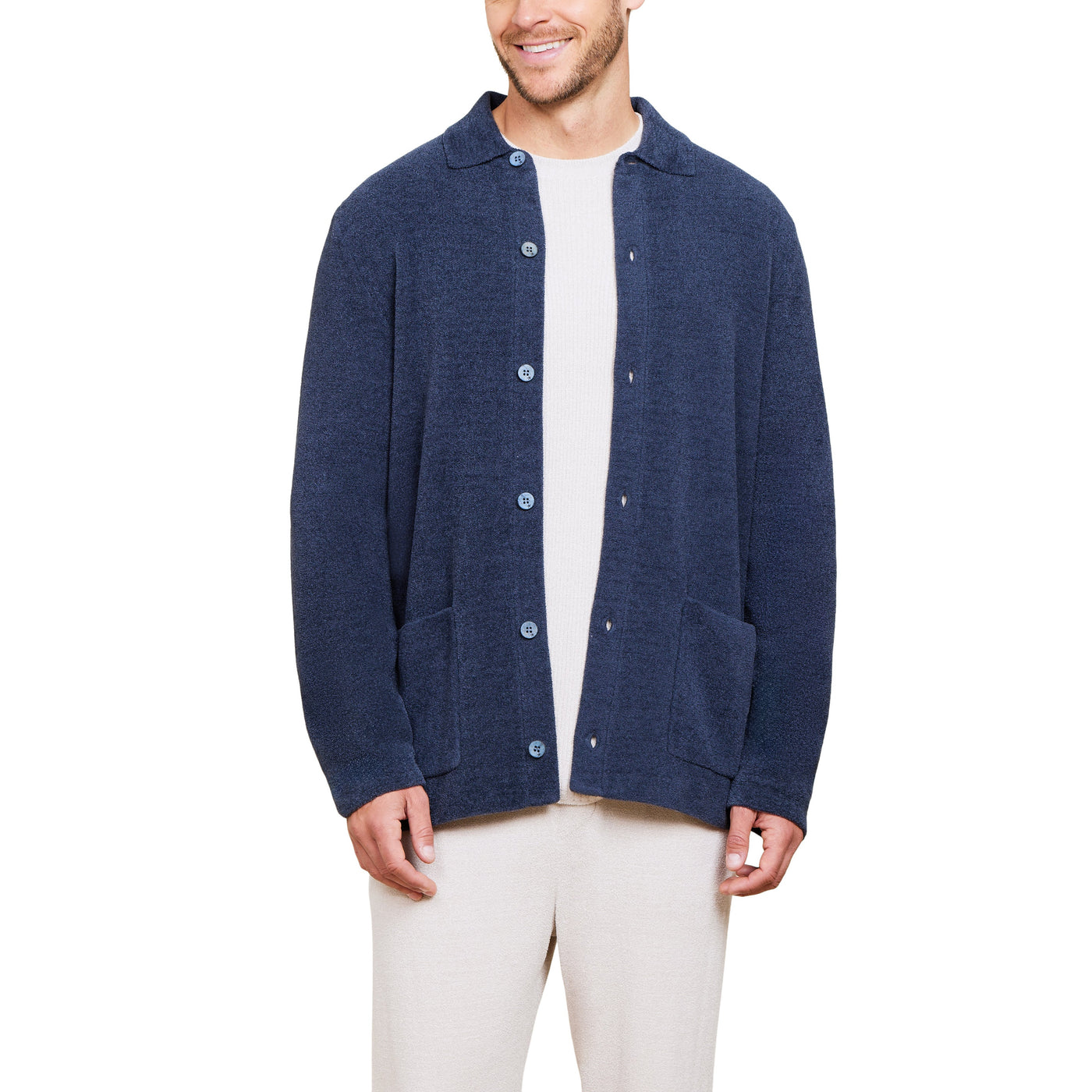 CozyChic Ultra Lite® Men's Button Down Cardigan - Indigo