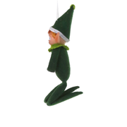 Retro Elf Ornament - Green