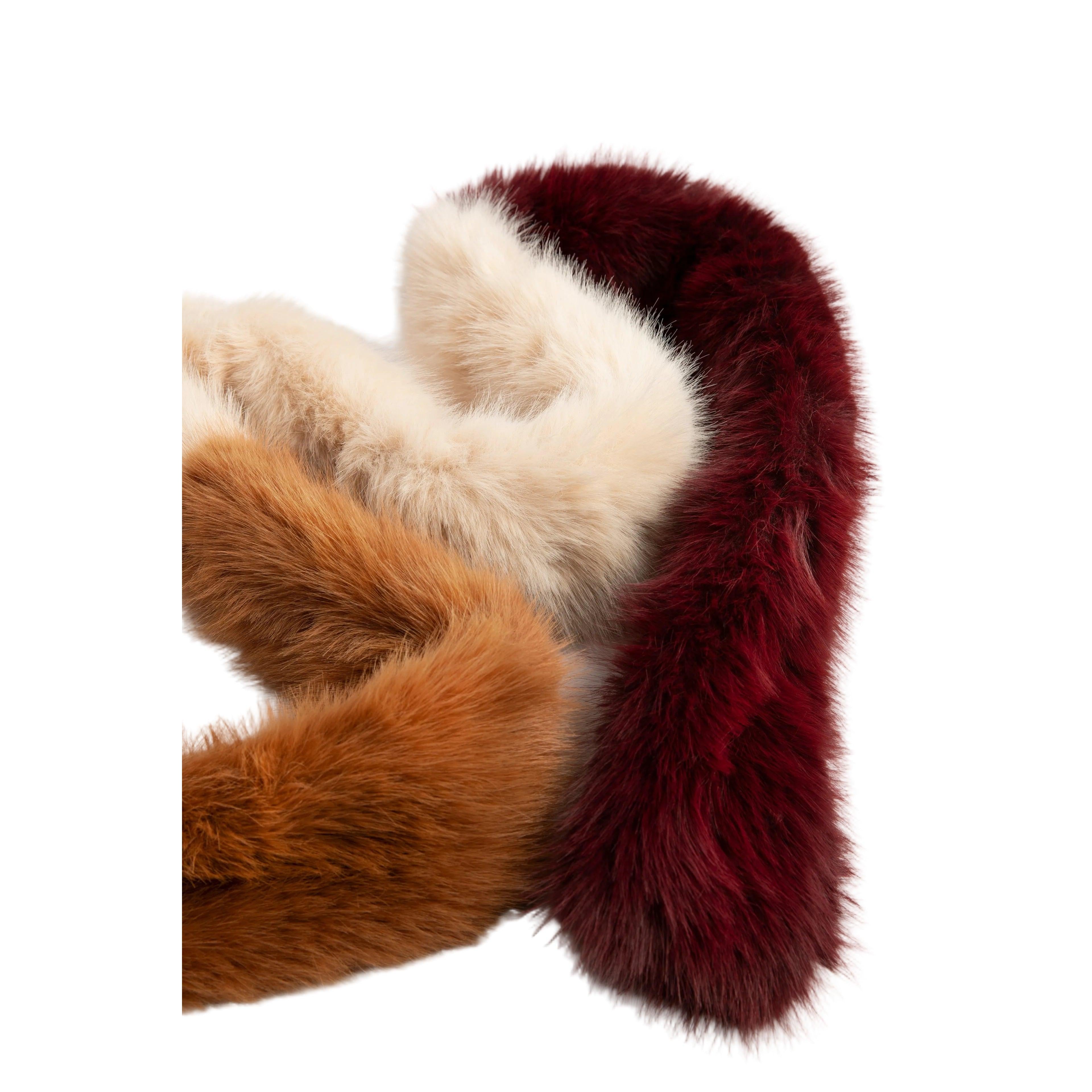 Elsa 3 Tone Scarf - Damson/Mocca/Cream