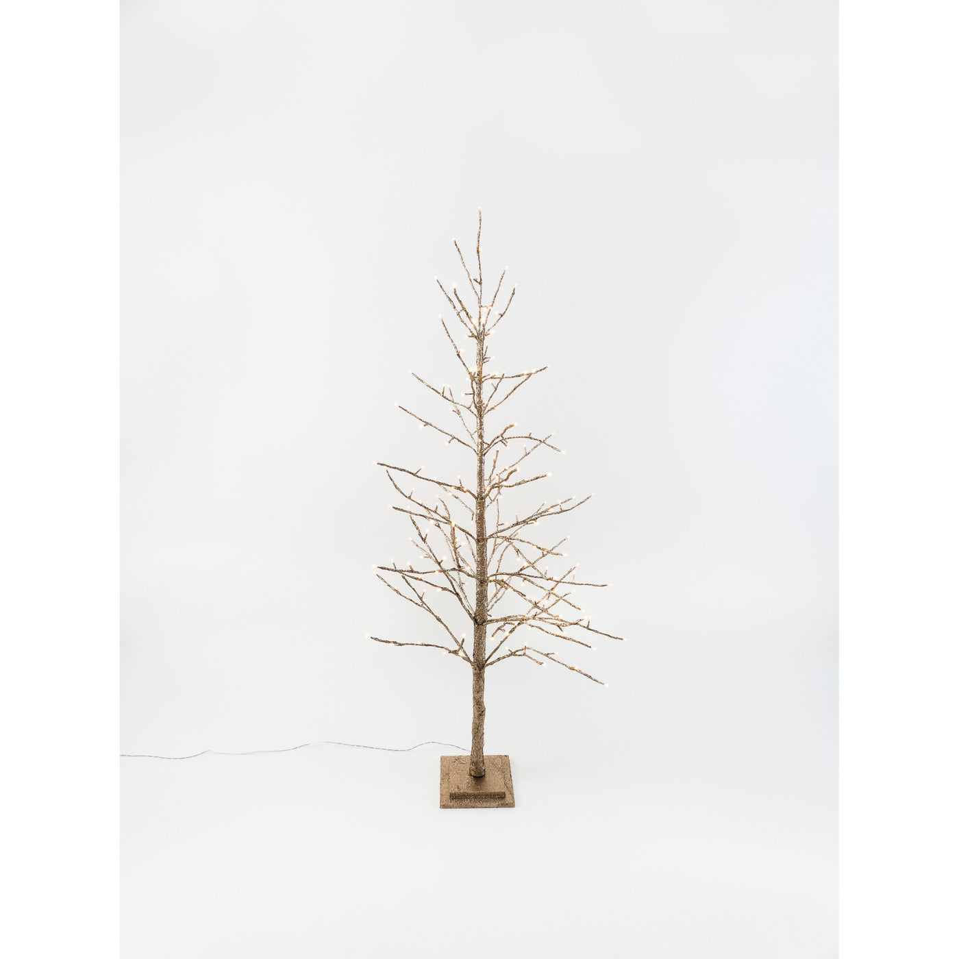 Champagne Glitter Tree With LED Lights - Small