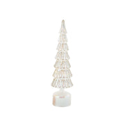 Revolving Lighted Glass Tree Table Top Piece - Silver