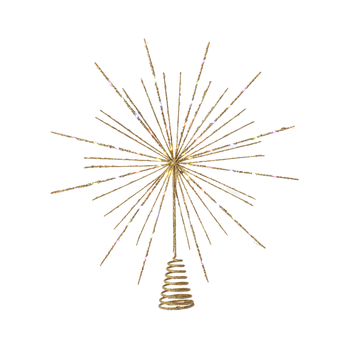 Lit Starburst Tree Topper - Gold