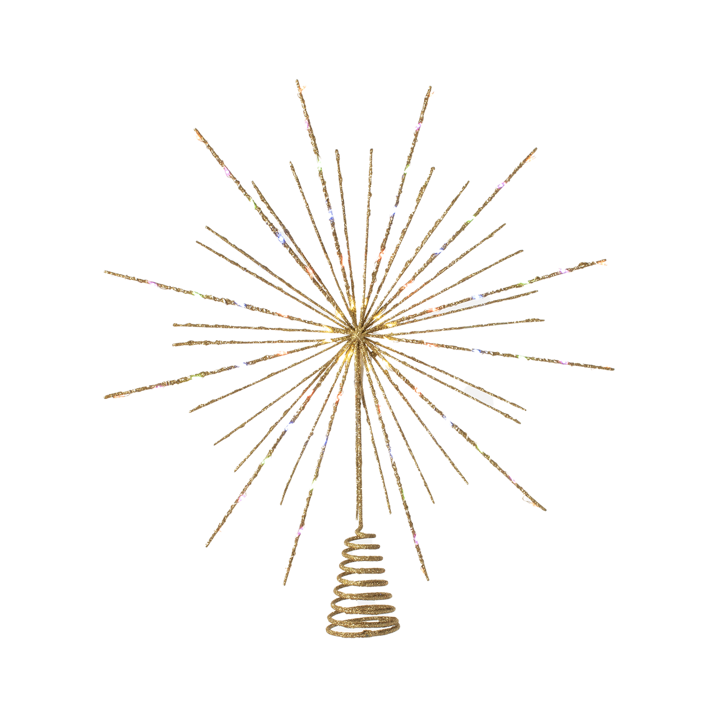 Lit Starburst Tree Topper - Gold
