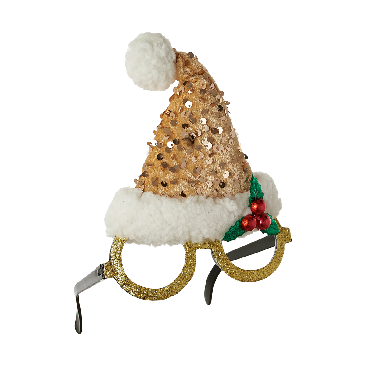 Santa Hat Glasses - Gold