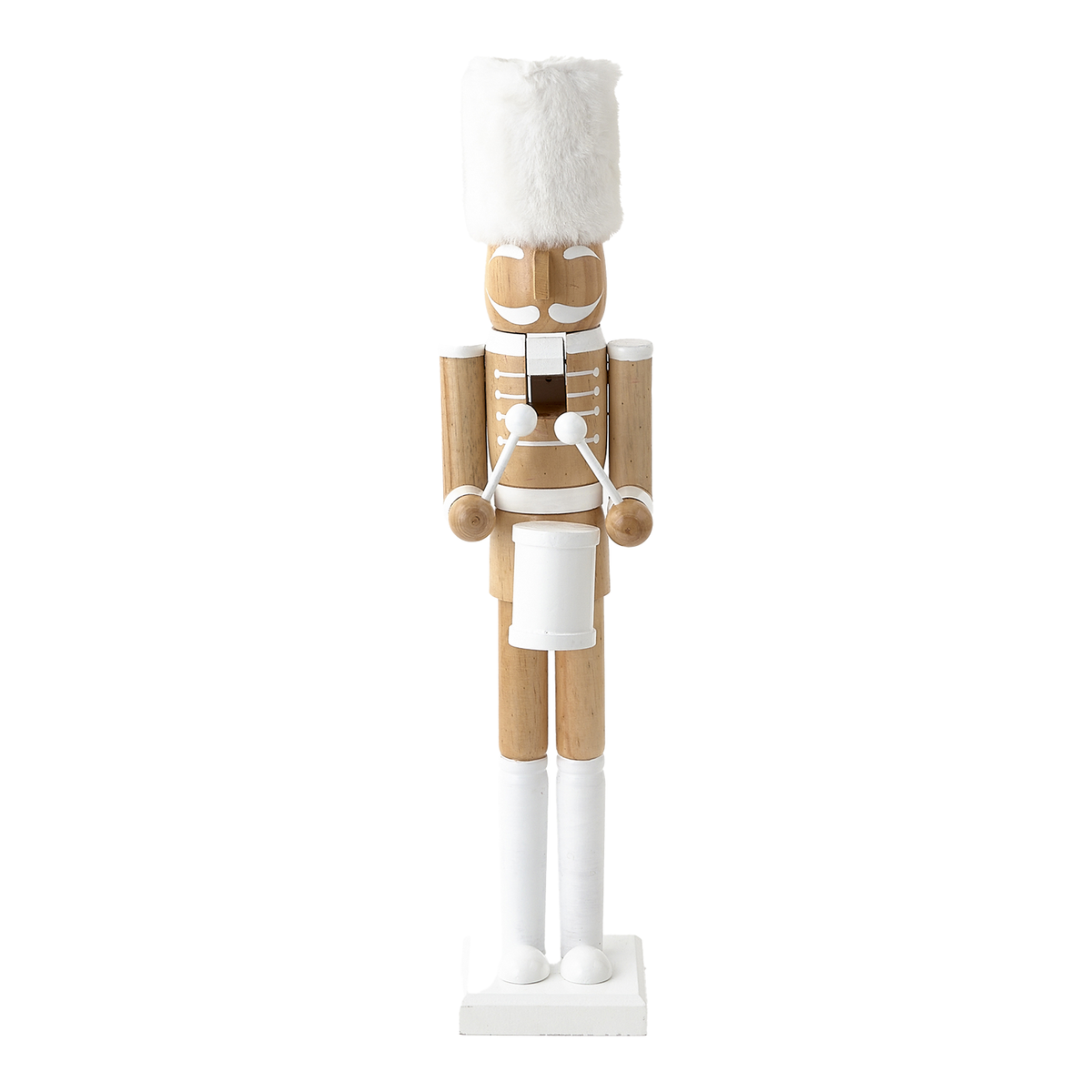 White & Beige Wood Nutcracker - Large