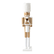 White & Beige Wood Nutcracker - Large