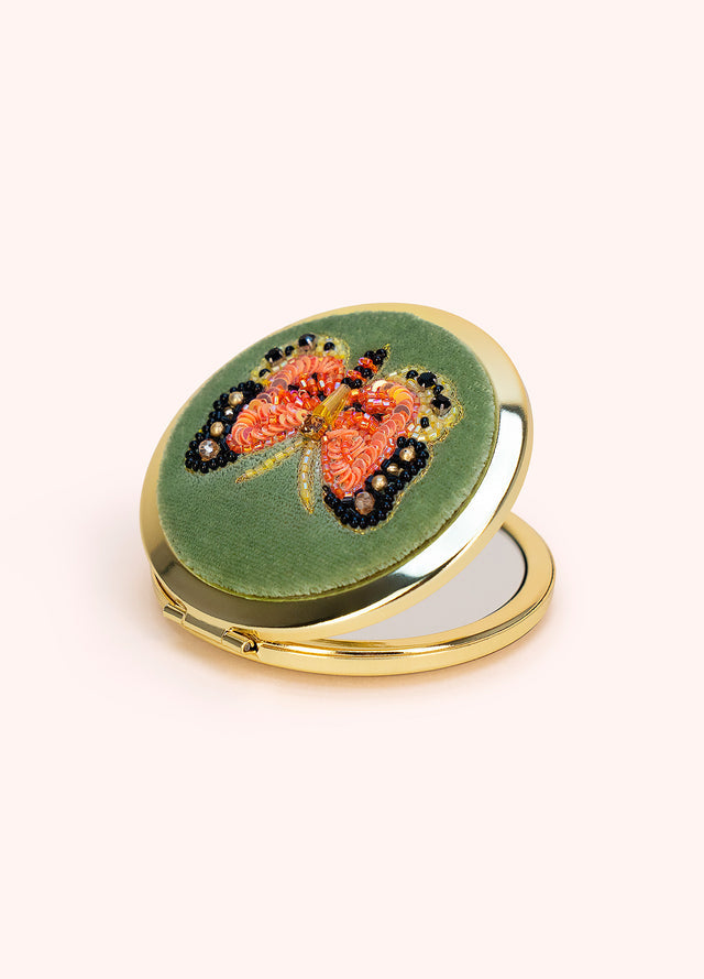 Bonny Butterfly Embroidered Compact Mirror