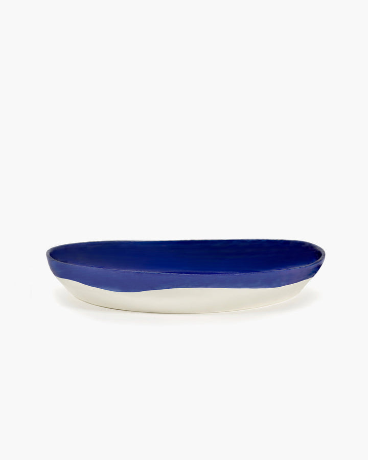 Feast White Dots Dark Blue Serving Plate - Large