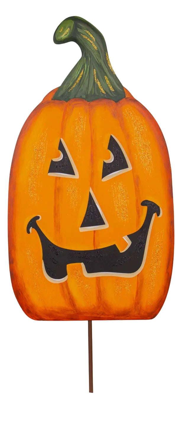 Jack O'Lantern Metal Sign - Tall