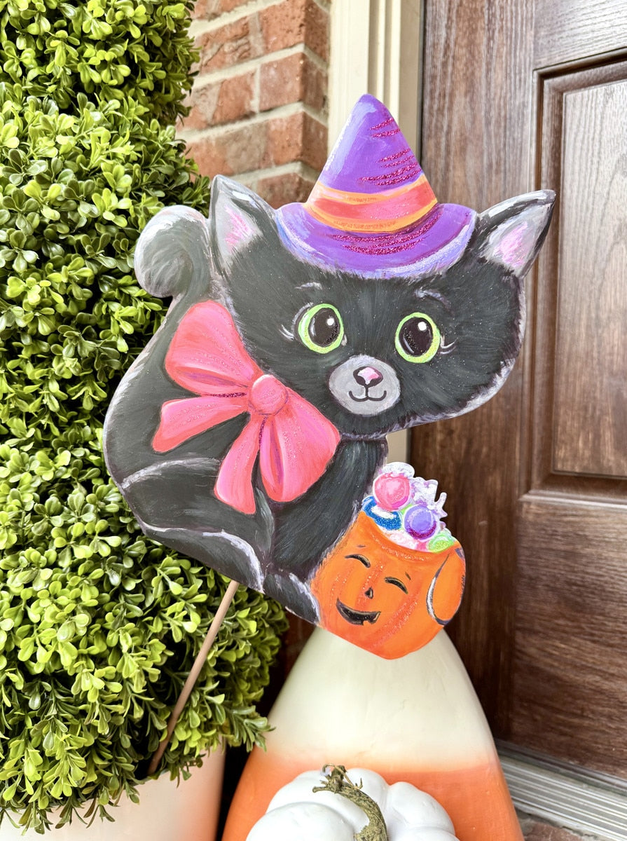 Sweet Kitty Witch Metal Sign