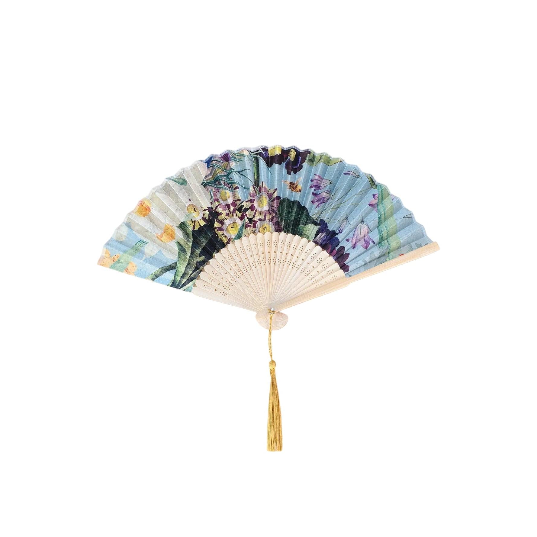 Spring Floral Satin Fan
