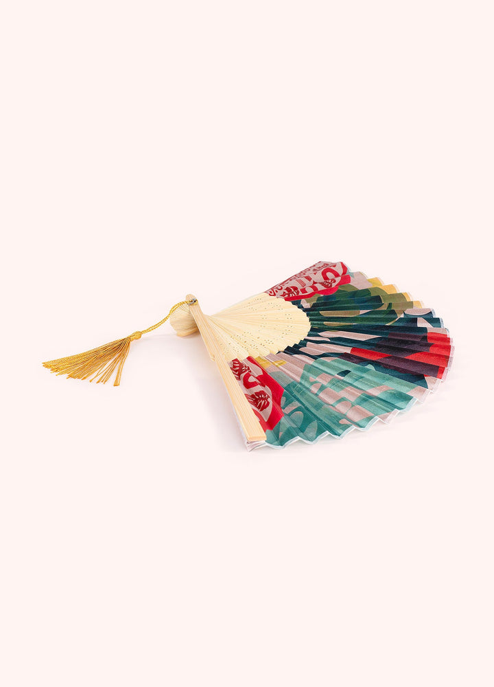 Exotic Leaves Satin Fan