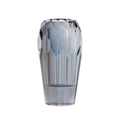 Facets Crystal Vase - Smoke