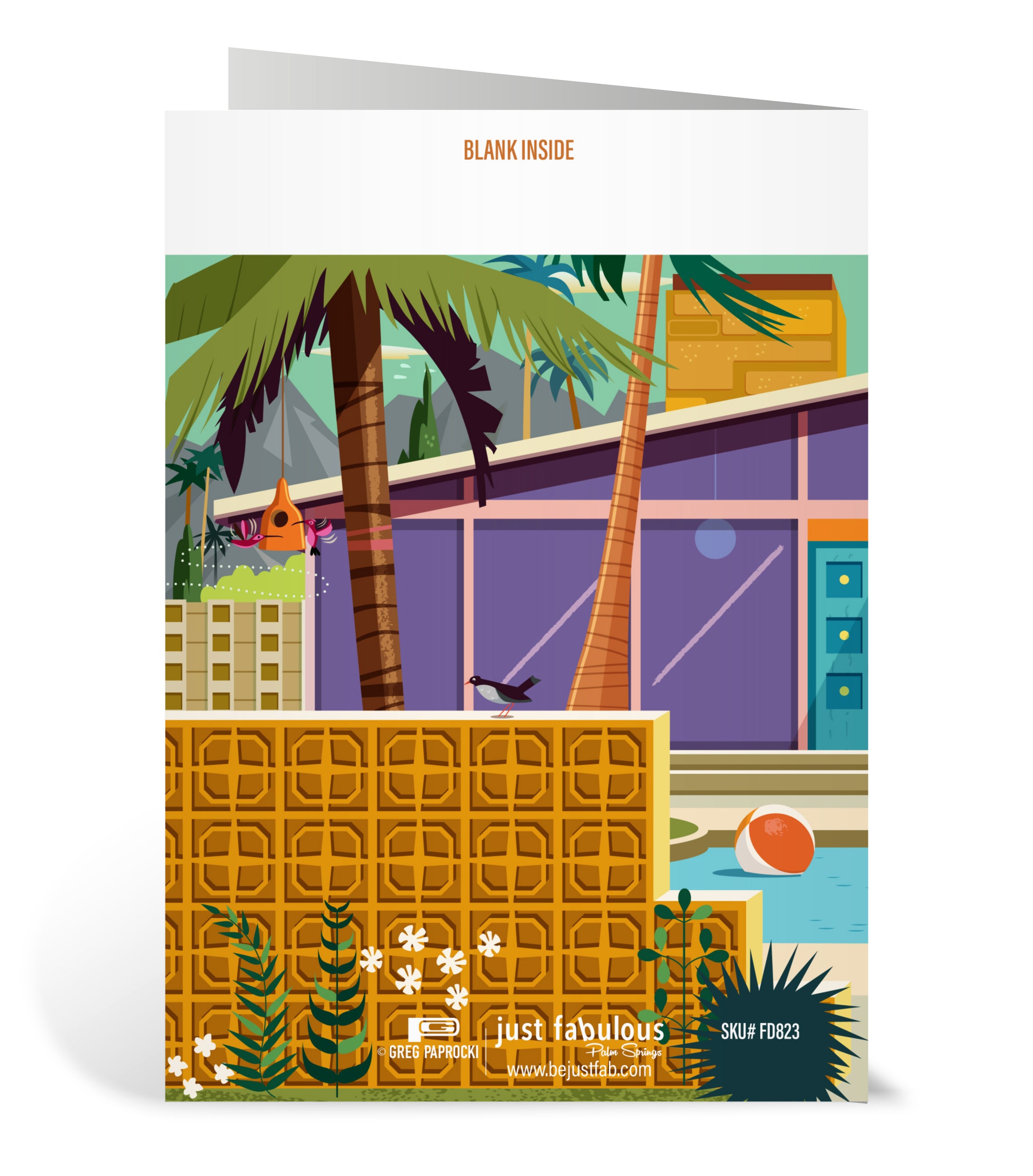 Greeting Card: Two Dads Happy Father's Day (Blank Inside) - Just Fabulous Palm Springs