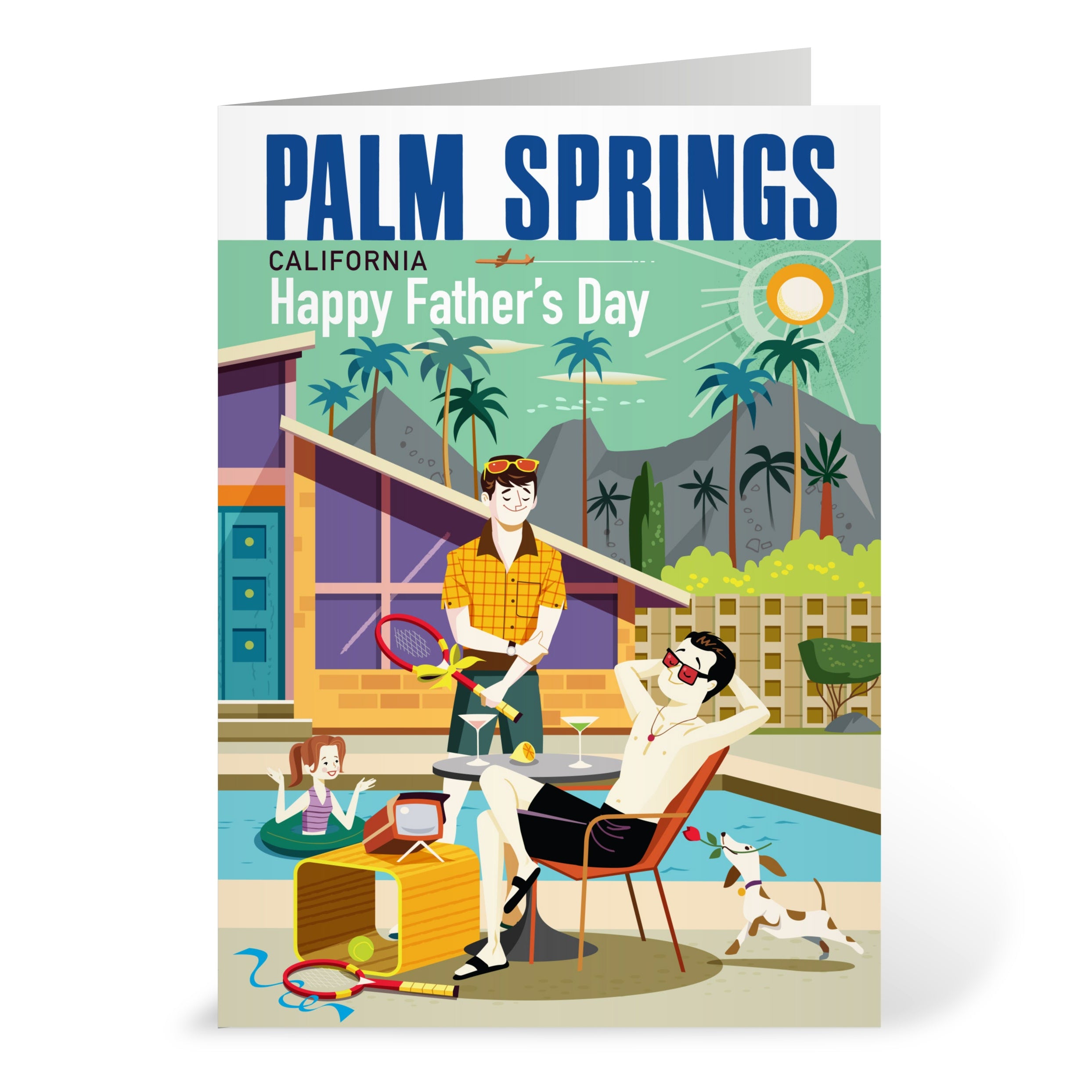 Greeting Card: Two Dads Happy Father's Day (Blank Inside) - Just Fabulous Palm Springs