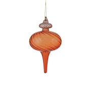 Two-Tone Glass Finial Ornament - Short Orange & Purple