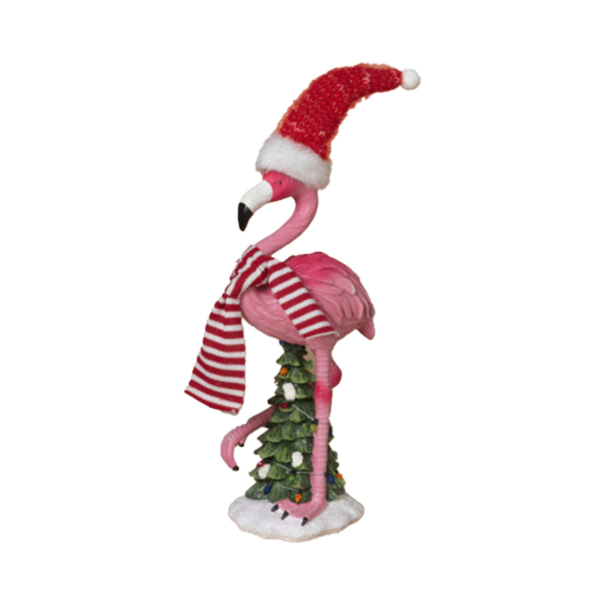 Flamingo Holiday Figurine - Leg Up