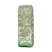Square Glass Vase With Embossed Flowers