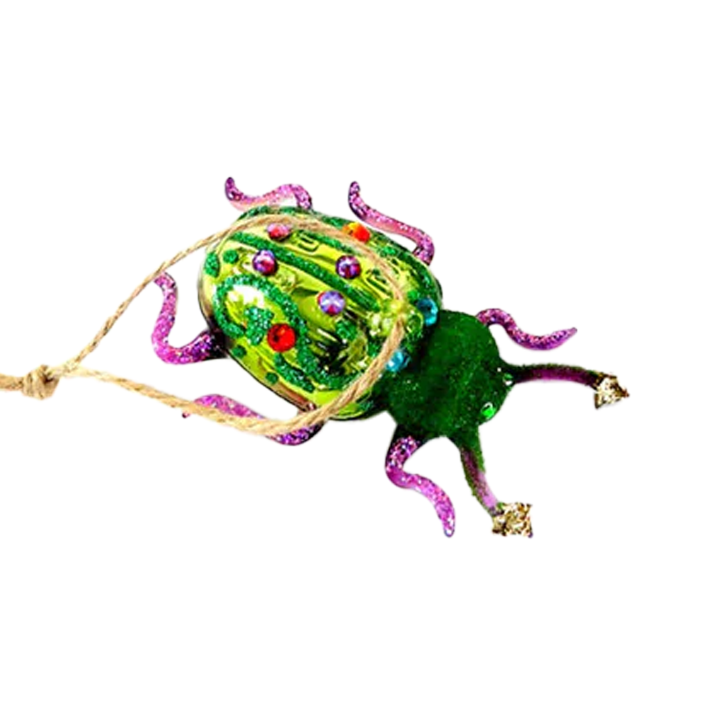 Forest Floor Bugs Ornament - Green & Purple