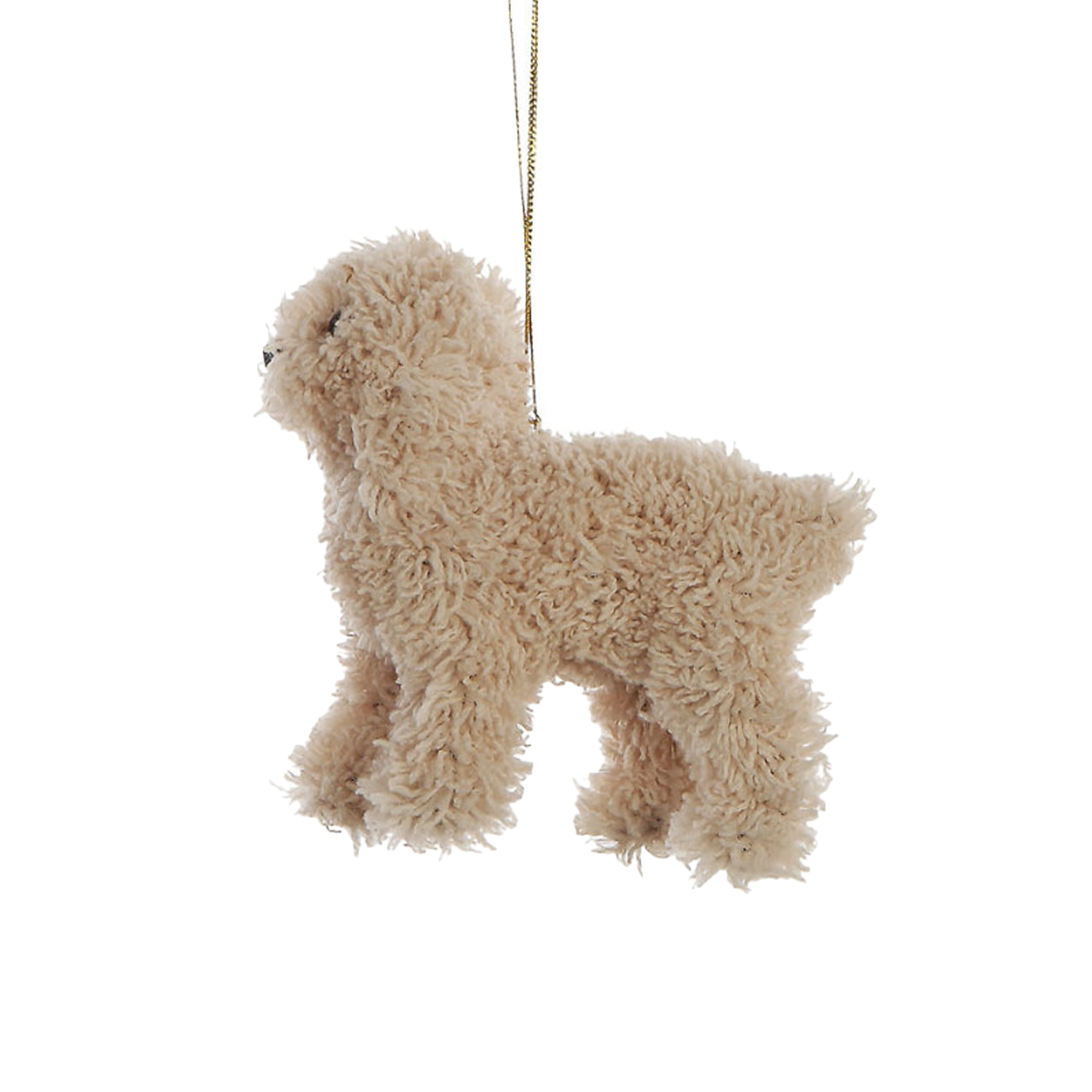 Furry Poodle Ornament - Cream
