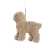 Furry Poodle Ornament - Cream
