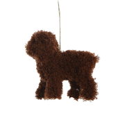 Furry Poodle Ornament - Dark Brown