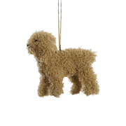 Furry Poodle Ornament - Tan