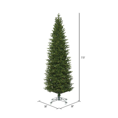 Green Slim Eagle Fraser Tree - 7.5' x 38" Pre-Lit With 550 Warm White Dura-Lit LED Italian Style Lights