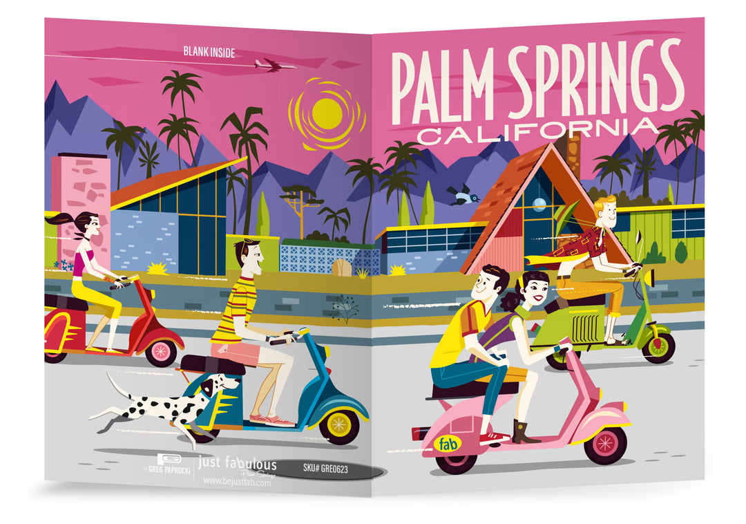 Greeting Card: Vespa 2 (Blank Inside) - Just Fabulous Palm Springs