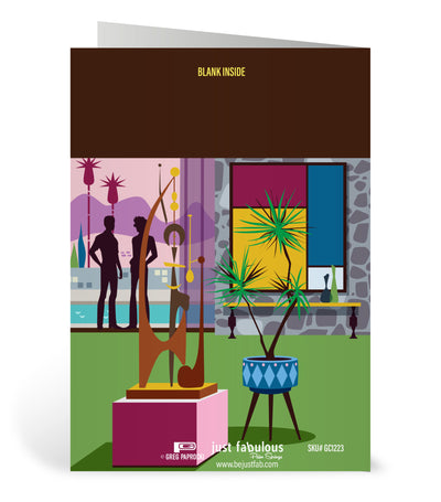 Palm Springs Afternoon Chill Gal Blank Greeting Card