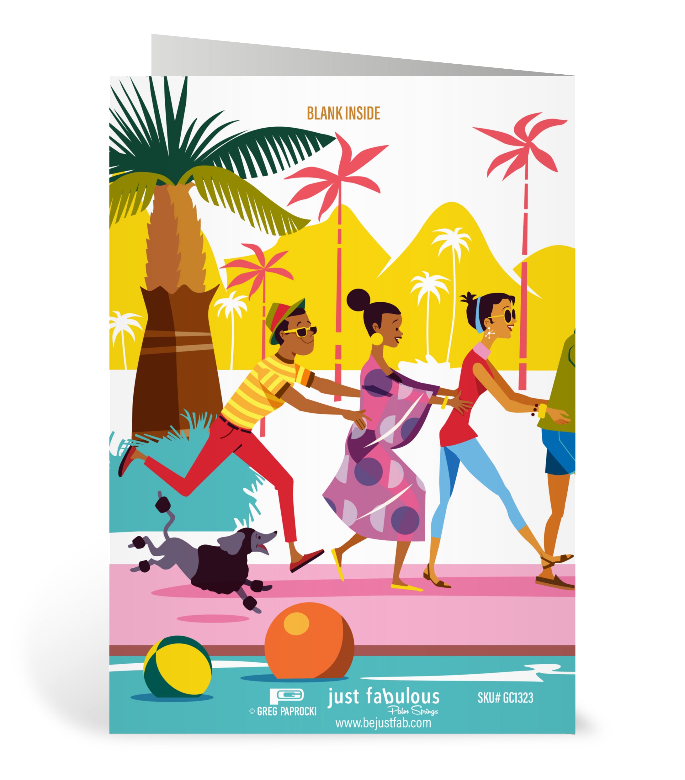 Greeting Card: Summer Conga (Blank Inside) - Just Fabulous Palm Springs