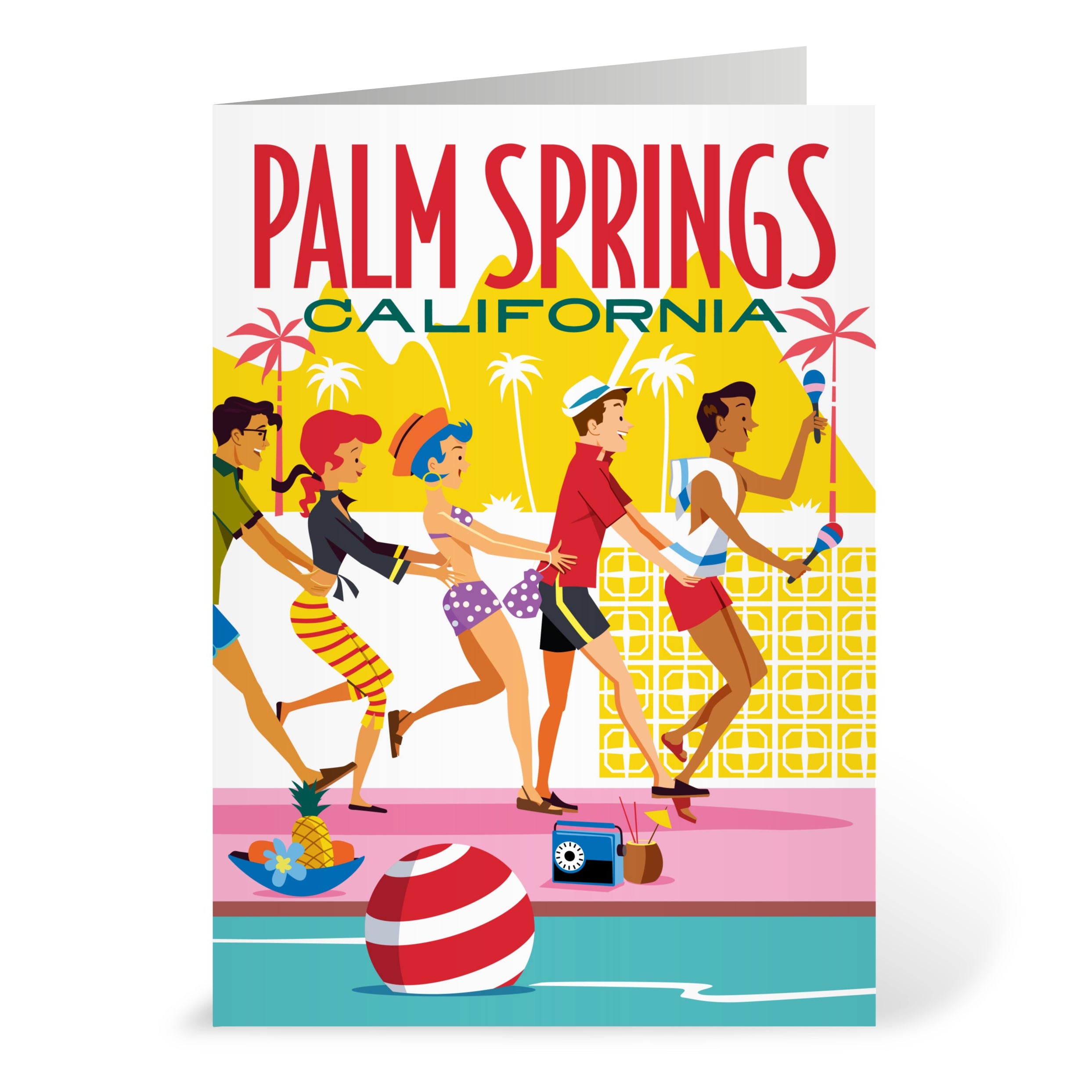 Greeting Card: Summer Conga (Blank Inside) - Just Fabulous Palm Springs