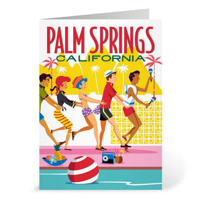 Palm Springs Poolside Conga Blank Greeting Card