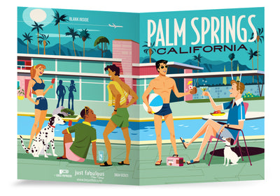 Palm Springs Pool Party Blank Greeting Card