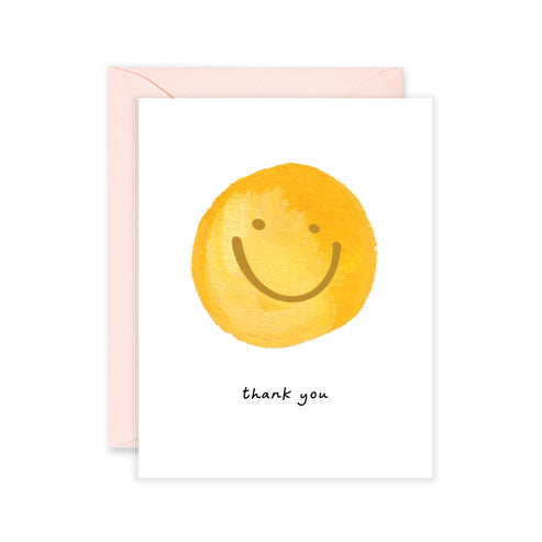 Yellow Smiley Thank You Greeting Card