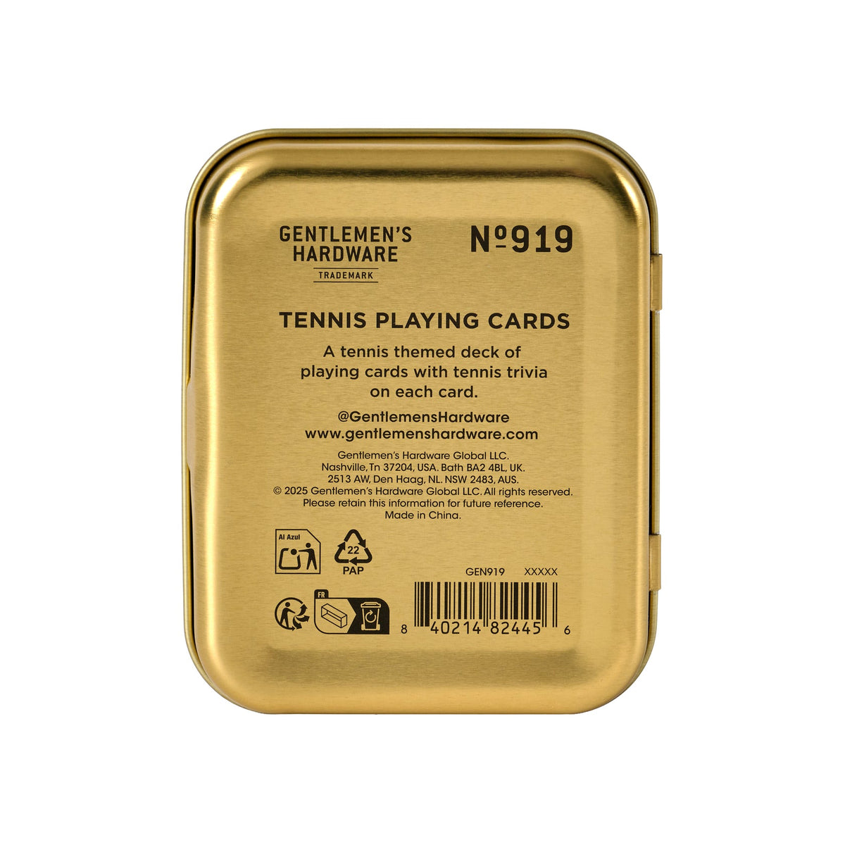 Tennis Playing Cards