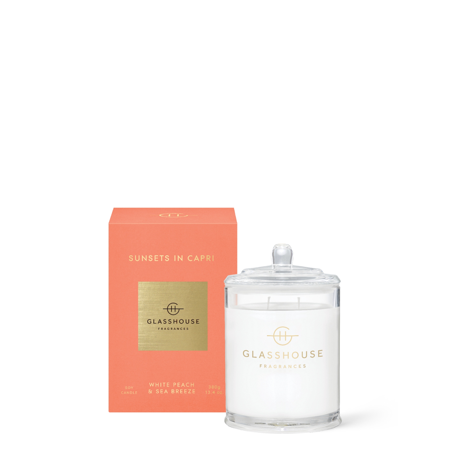 Glasshouse Fragrances Sunsets In Capri 13.4 oz Triple Scented Candle - Just Fabulous Palm Springs