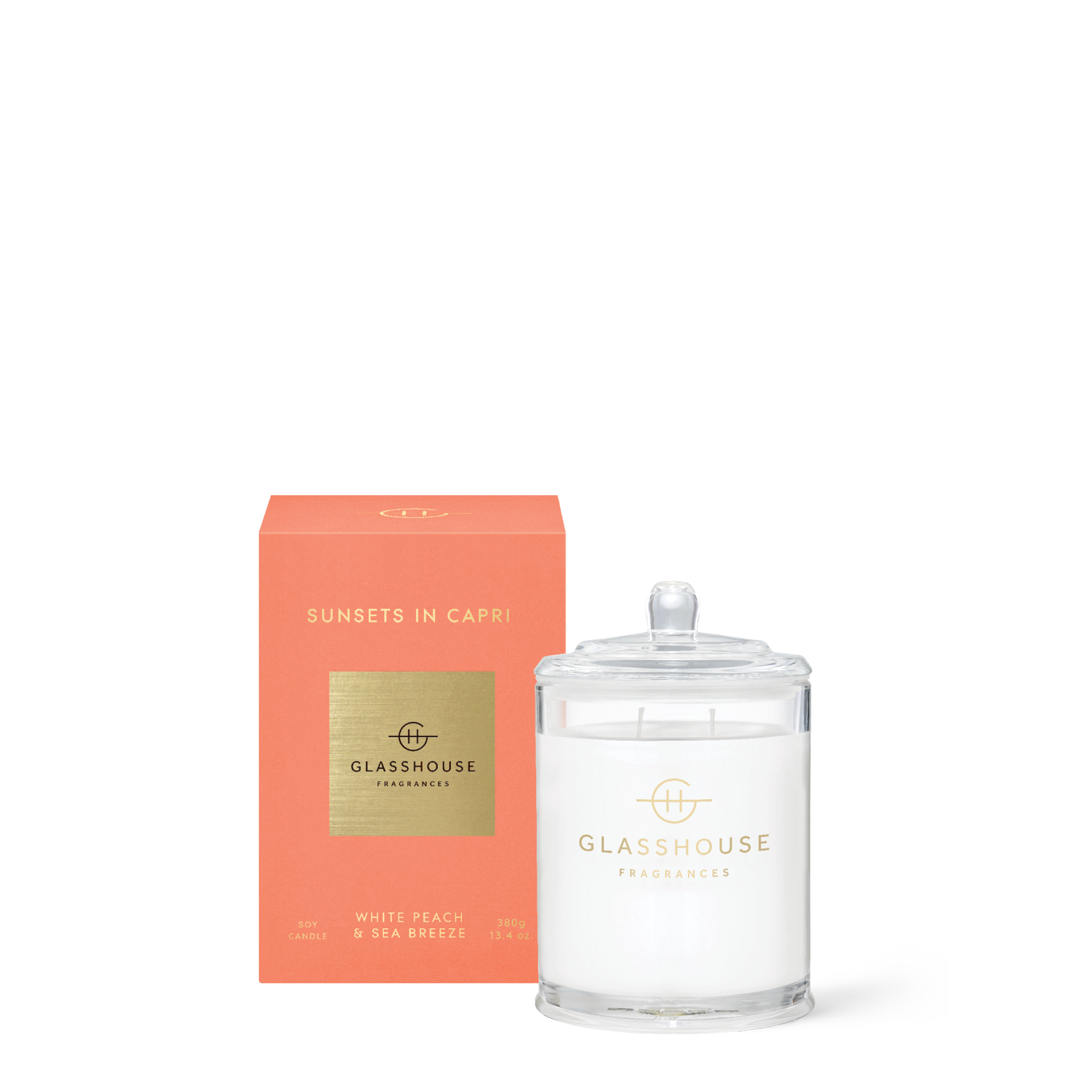Glasshouse Fragrances Sunsets In Capri 13.4 oz Triple Scented Candle - Just Fabulous Palm Springs