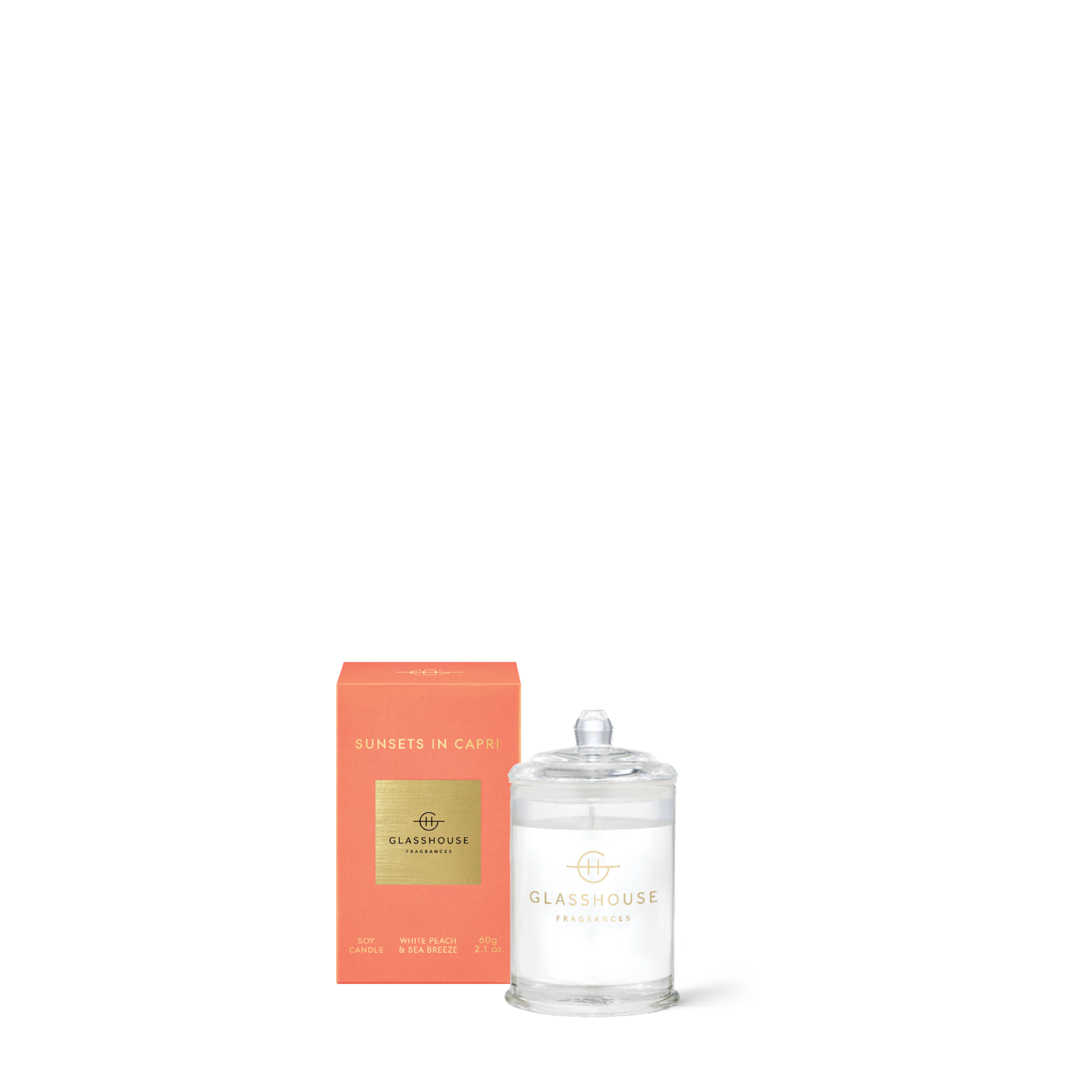 Glasshouse Fragrances Sunsets In Capri 2.1 oz. Triple Scented Candle - Just Fabulous Palm Springs
