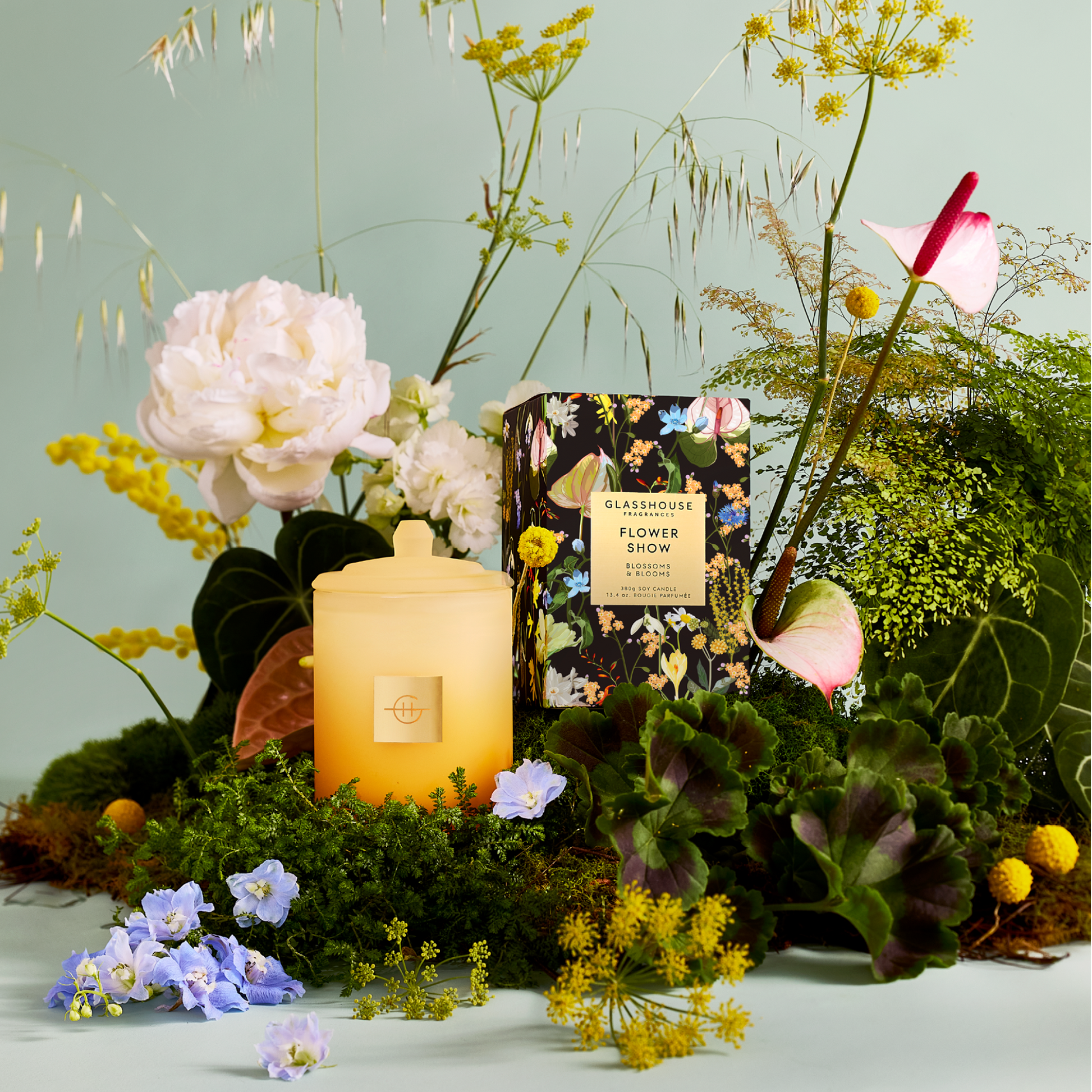 Glasshouse Fragrances Flower Show 13.4 oz Triple Scented Candle - Just Fabulous Palm Springs