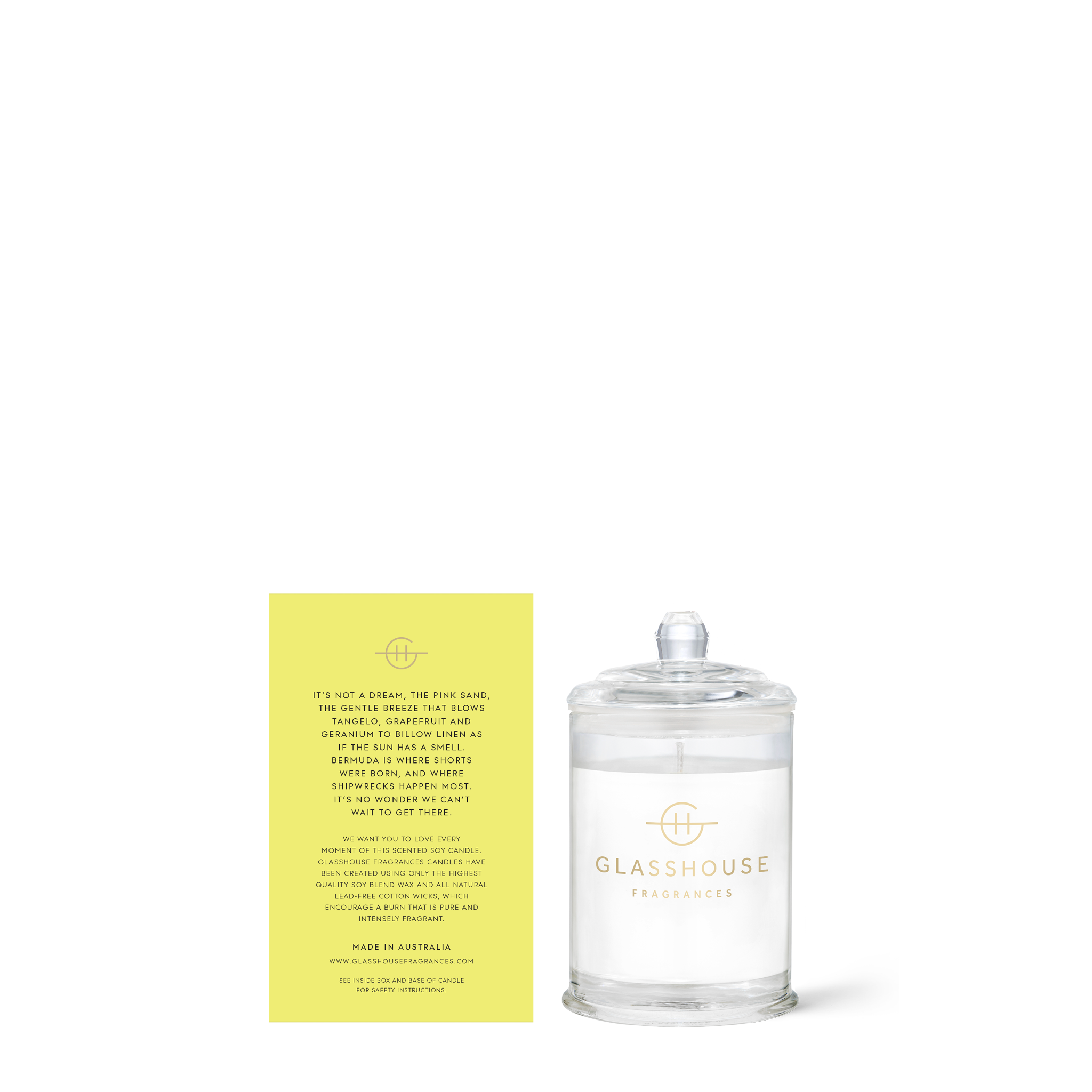 Glasshouse Fragrances Sunkissed In Bermuda 2.1 oz. Triple Scented Candle - Just Fabulous Palm Springs
