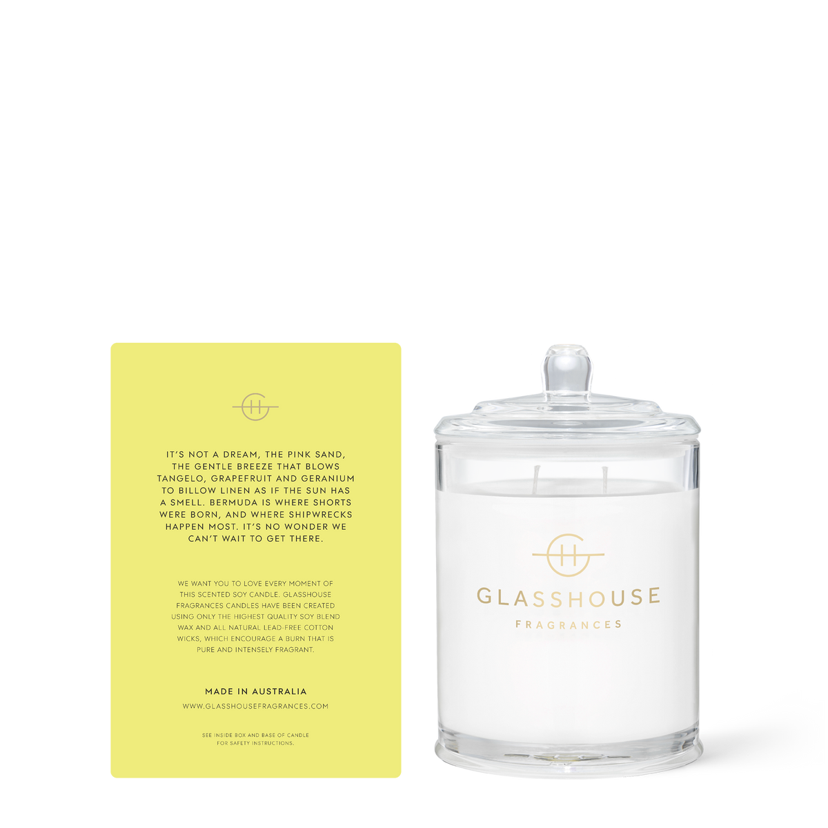 Glasshouse Fragrances Sunkissed In Bermuda 13.4 oz Triple Scented Candle - Just Fabulous Palm Springs
