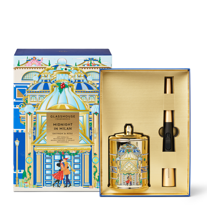 Glasshouse Fragrances Midnight In Milan 13.4 oz. Candle & Arc Wand Lighter - Just Fabulous Palm Springs