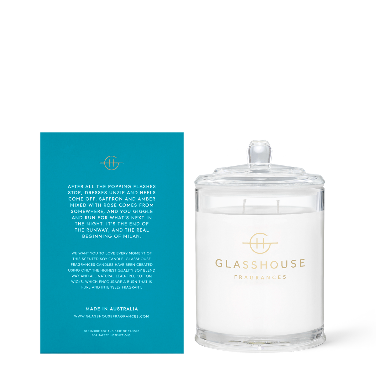 Glasshouse Fragrances Midnight In Milan 13.4 oz Triple Scented Candle - Just Fabulous Palm Springs