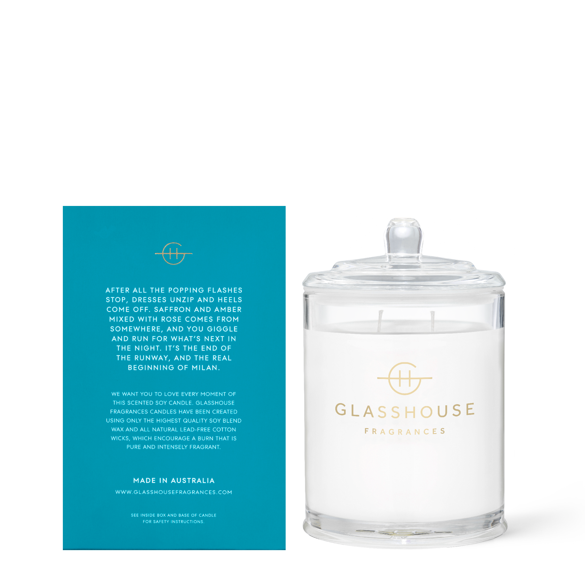 Glasshouse Fragrances Midnight In Milan 13.4 oz Triple Scented Candle - Just Fabulous Palm Springs