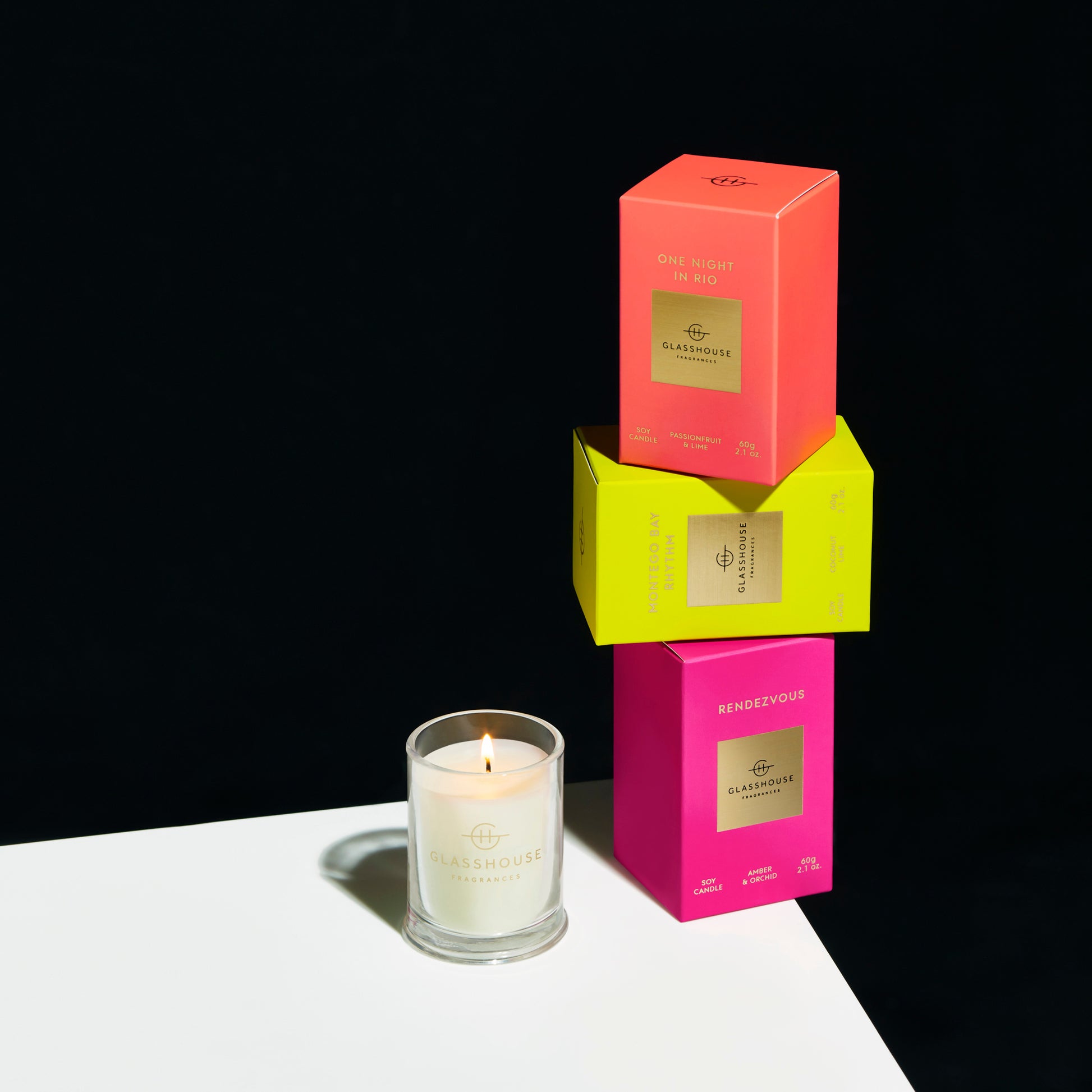 Glasshouse Fragrances Rendezvous 2.1 oz. Triple Scented Candle - Just Fabulous Palm Springs