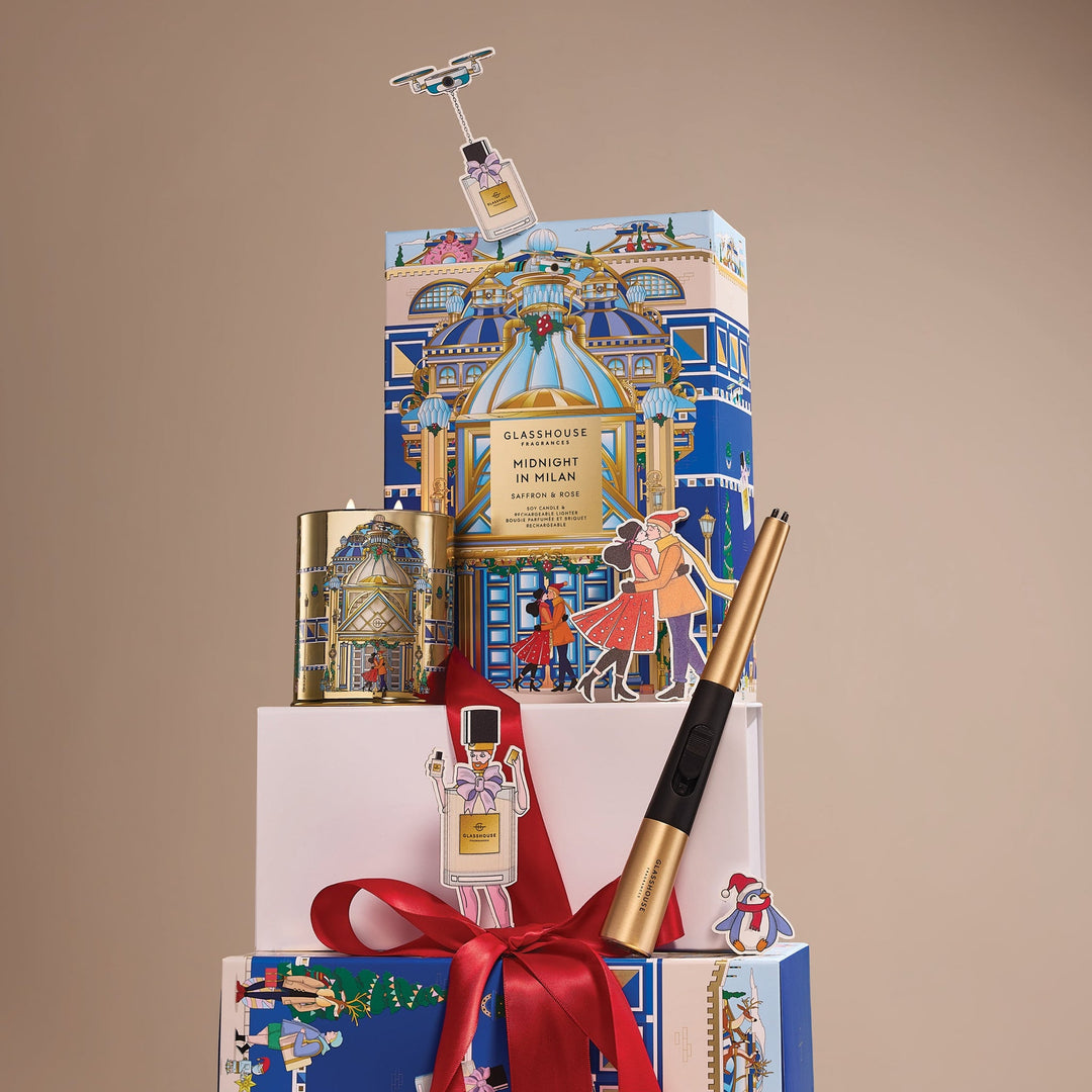 Glasshouse Fragrances Midnight In Milan 13.4 oz. Candle & Arc Wand Lighter - Just Fabulous Palm Springs