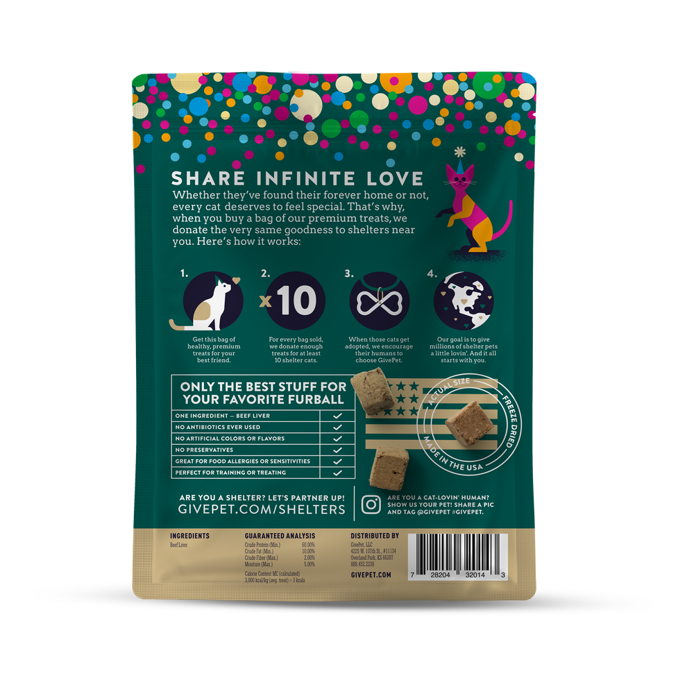 Birthday Purr-resent Freeze-Dried Cat Treats