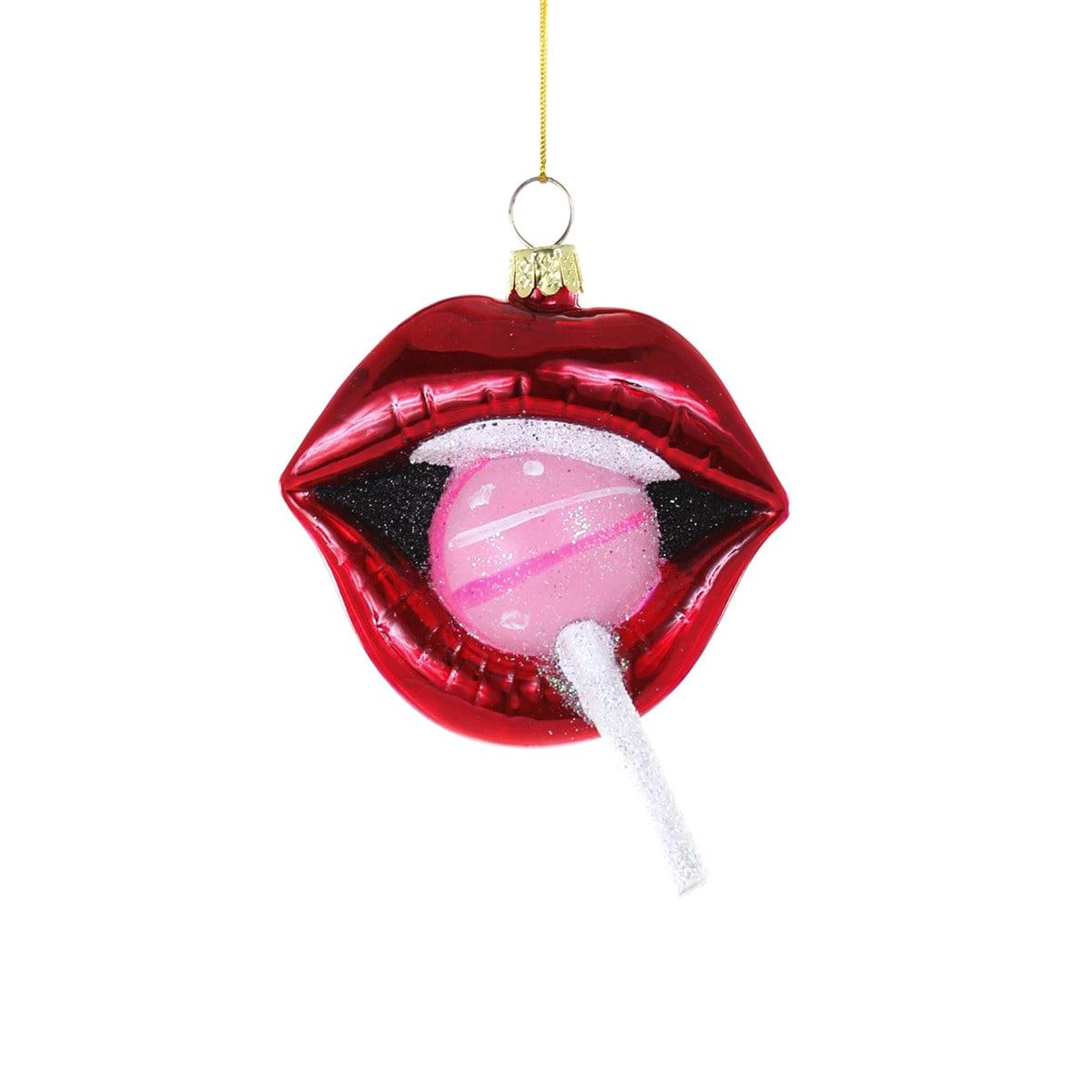 Lips With Sucker Ornament