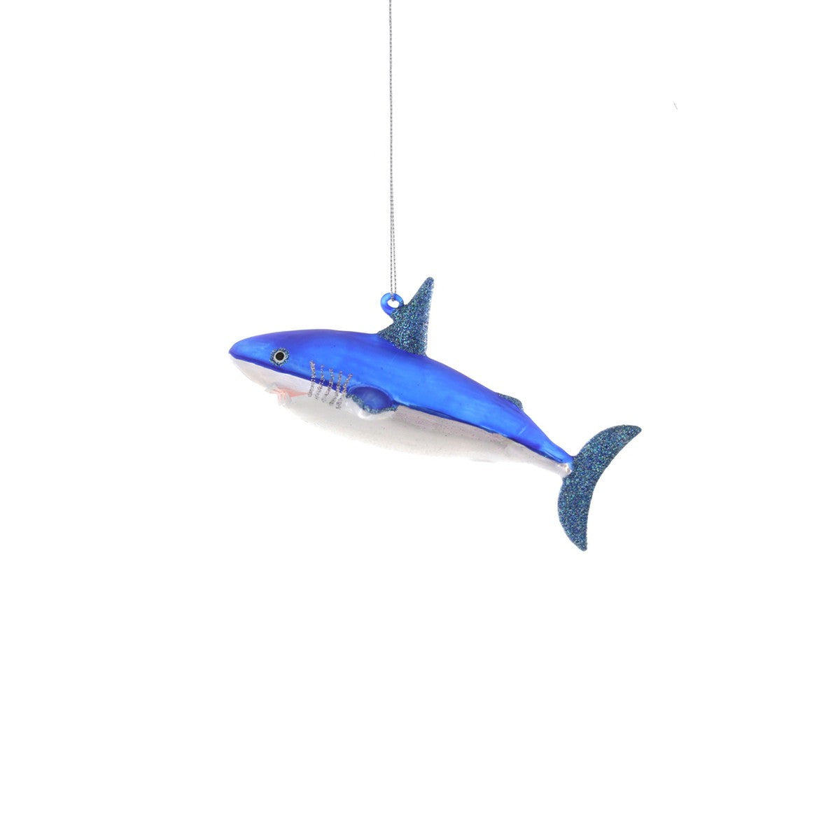 Shimmering Shark Ornament - Dark Blue